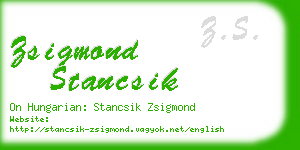 zsigmond stancsik business card